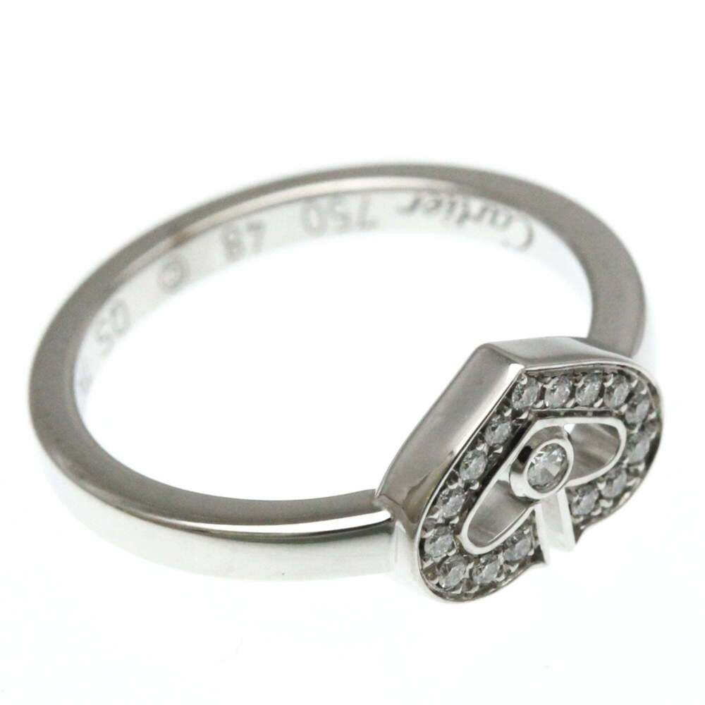 CARTIER 18k Silver Diamond Heart Ring - Picture 10 of 10